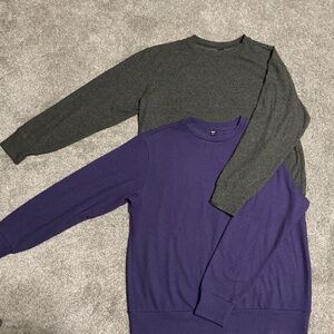 2 Uniqlo Sweaters, purple & dark grey-Women's Small
